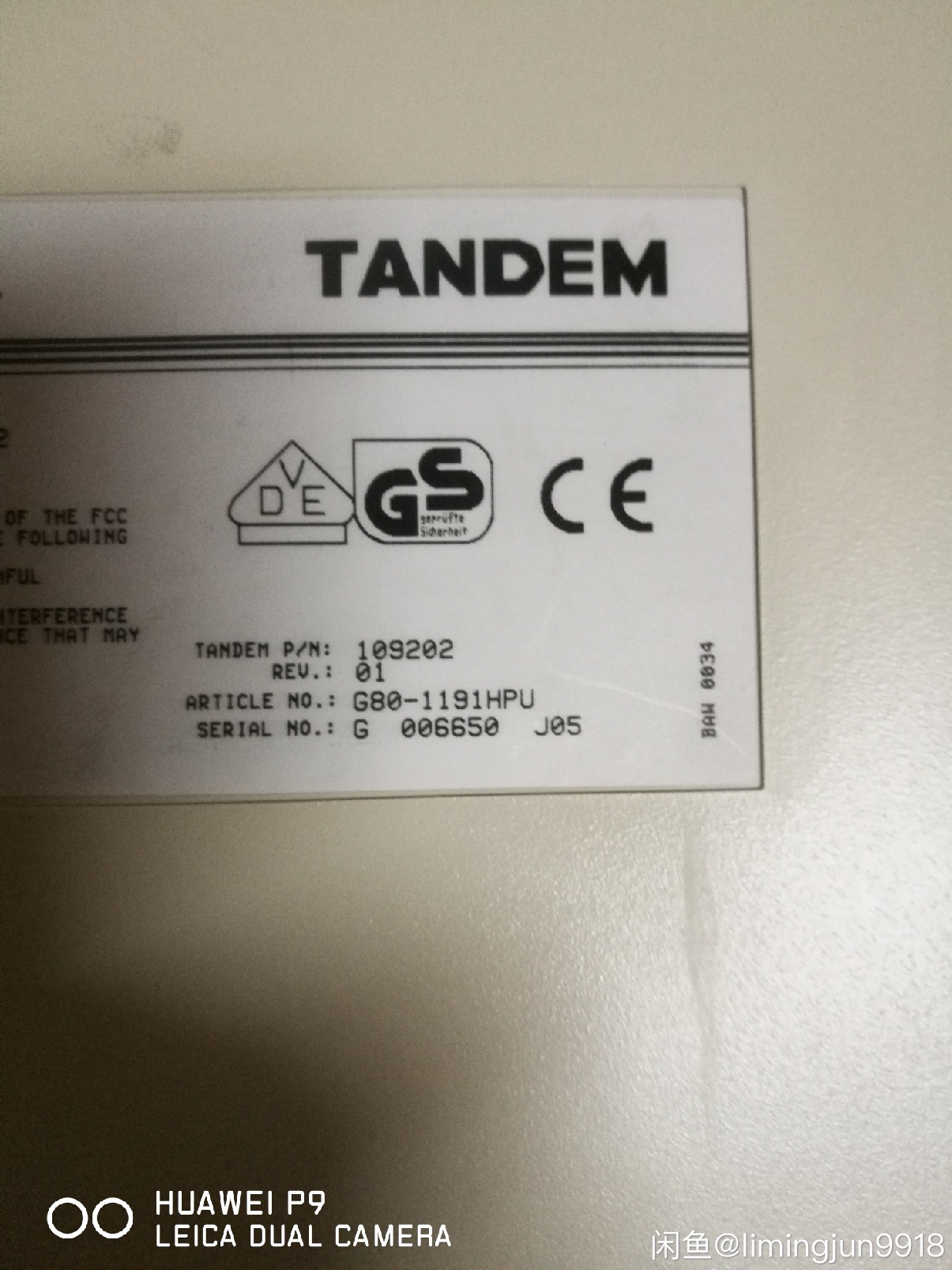 G80-1191 HPU (TANDEM)