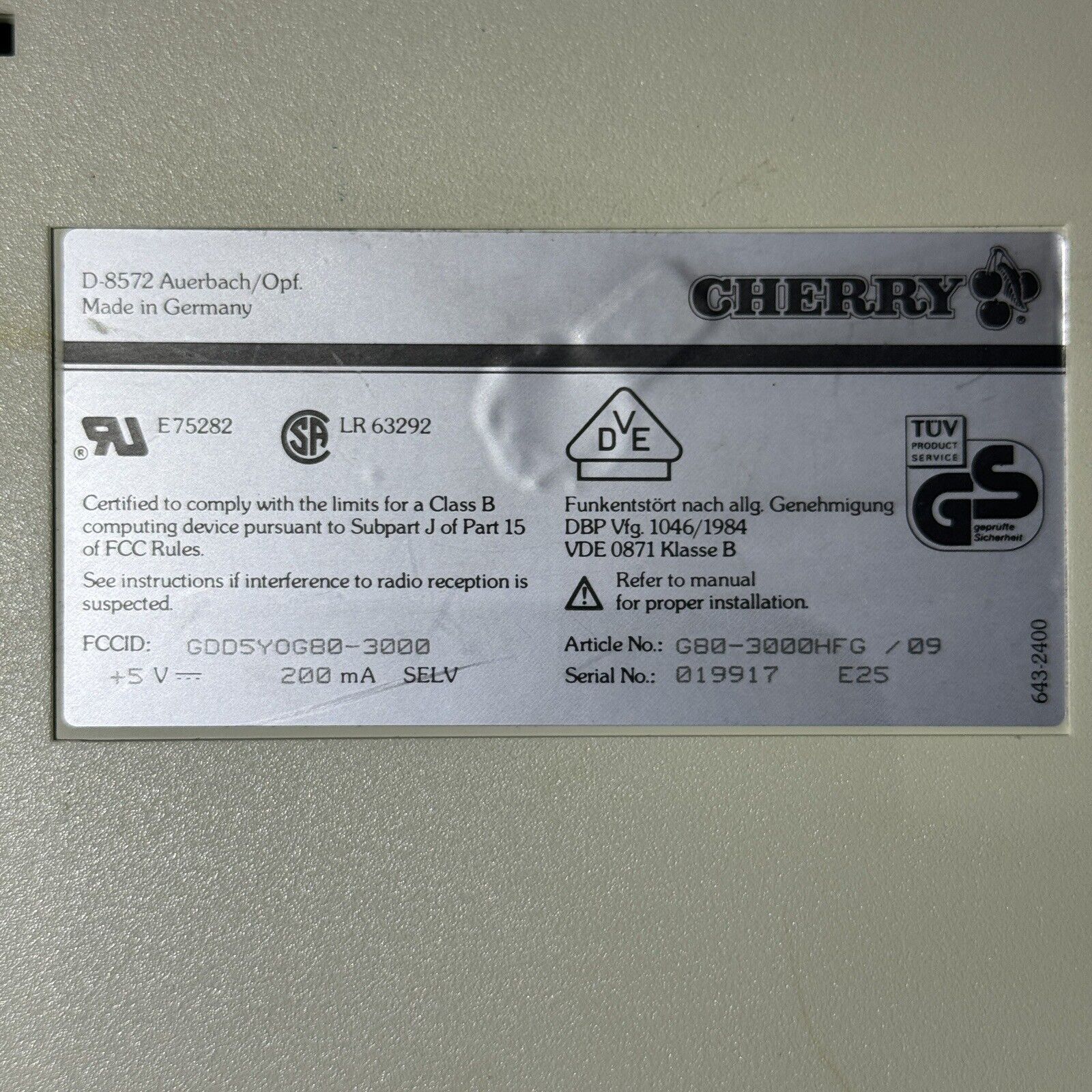 G80-3000 HFG/09