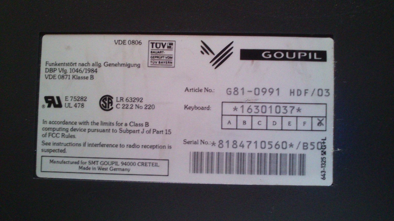 G81-0991 HDF