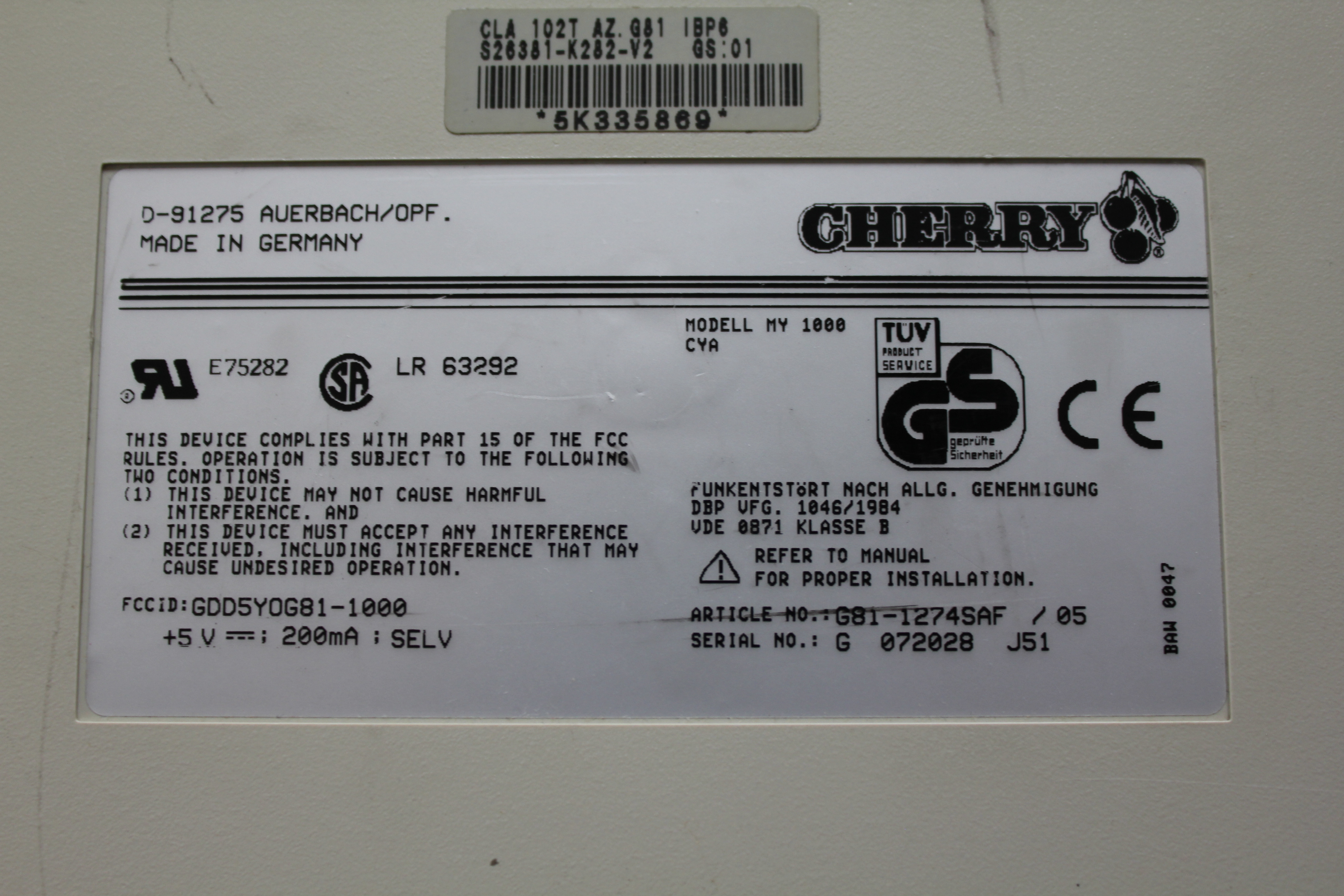 G81-1274 SAF