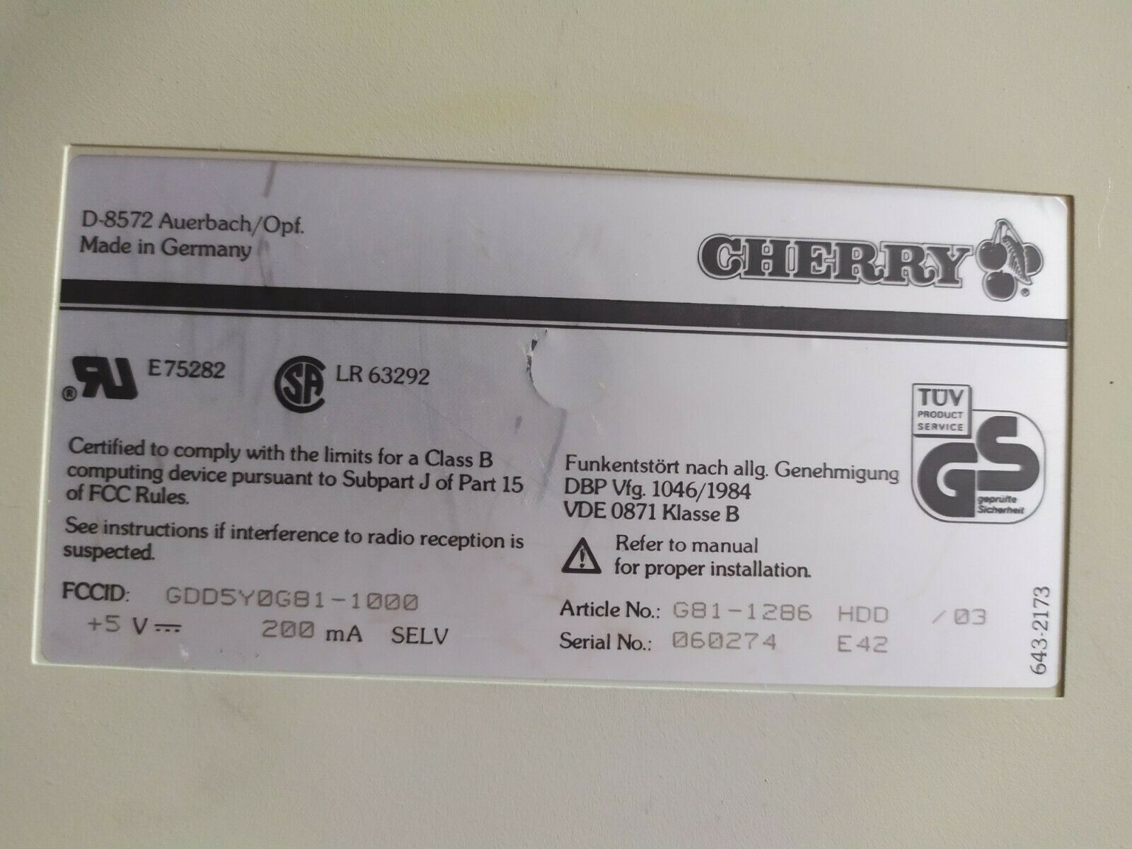 G81-01286 HDD