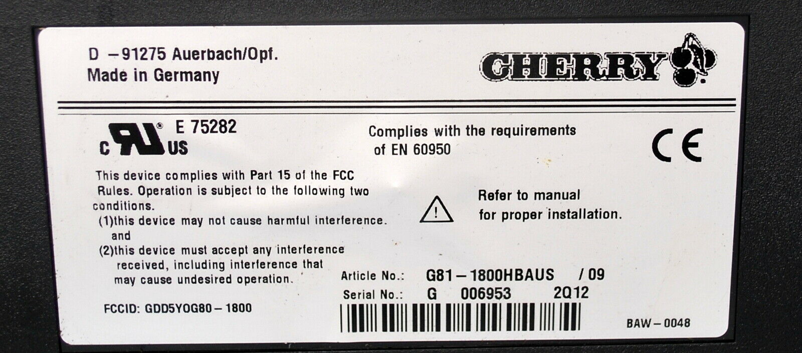 G81-1800 HBAUS