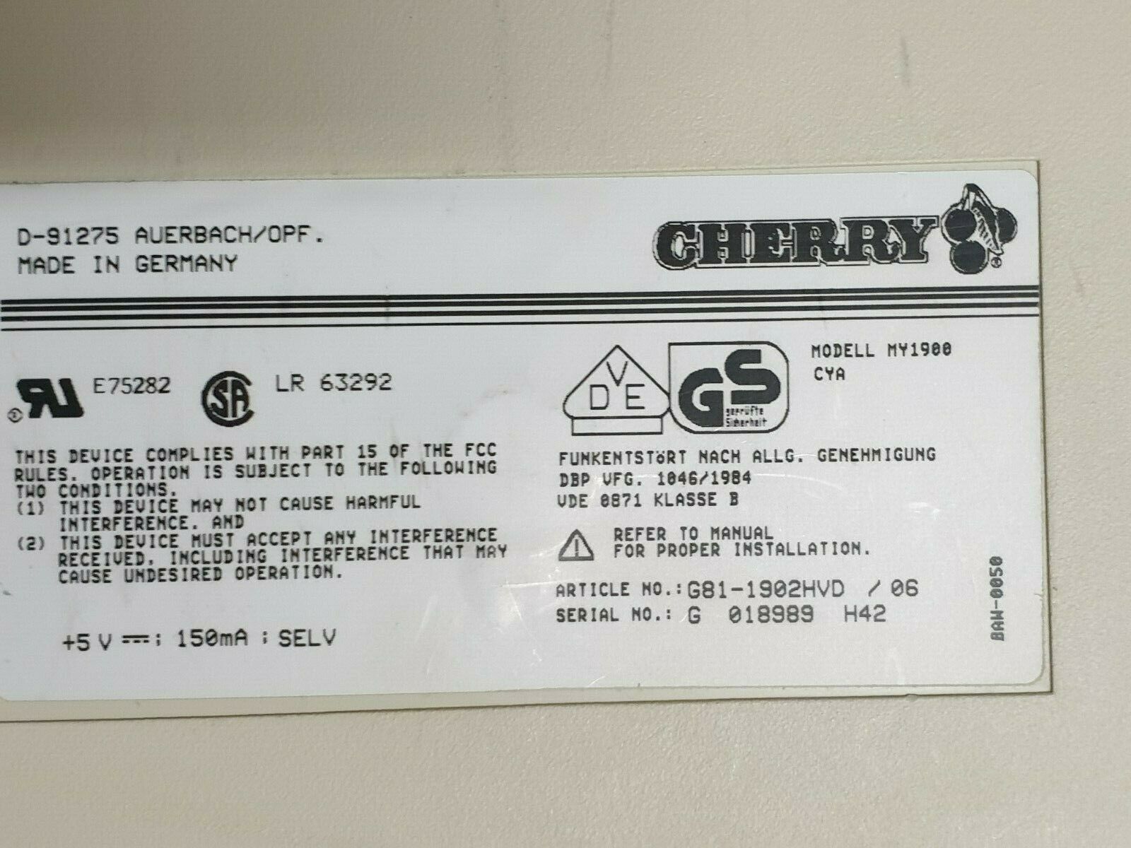 G81-1902 HVD