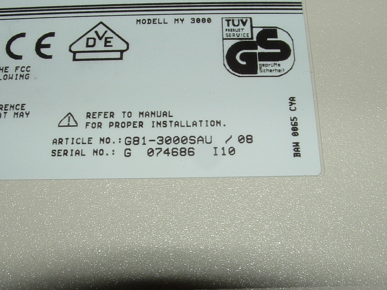 G81-3000 SAU