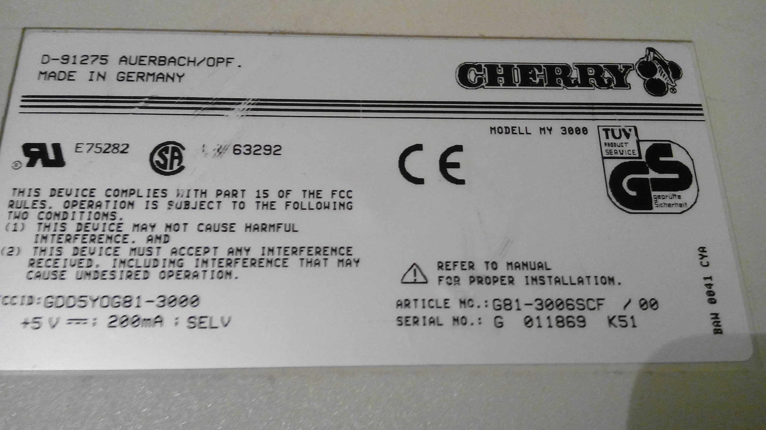 G81-3006 SCF