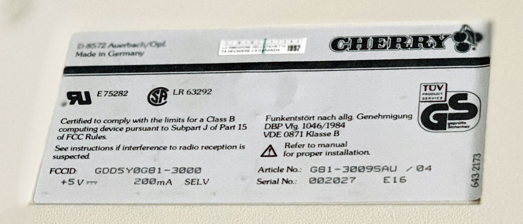 G81-3009 SAU
