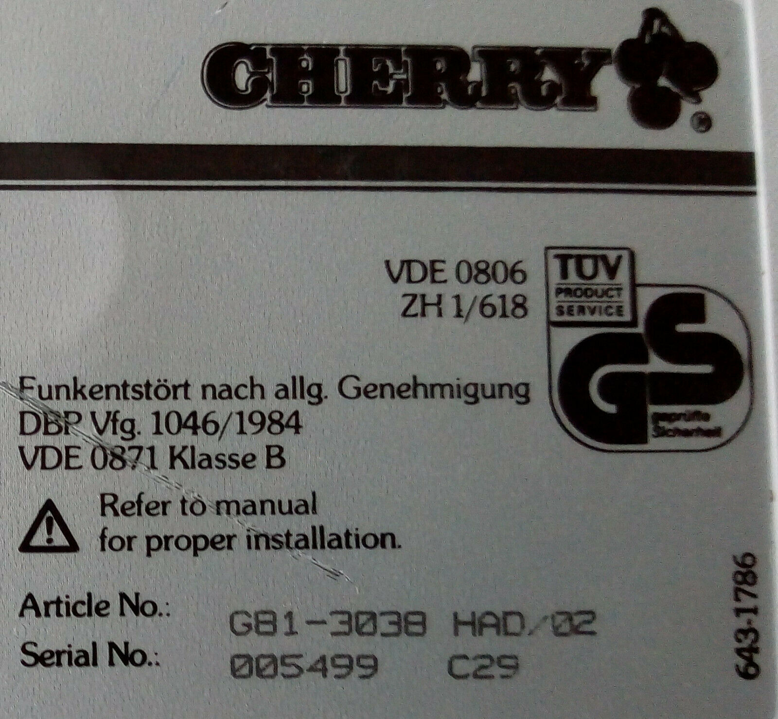 G81-3038 HAD